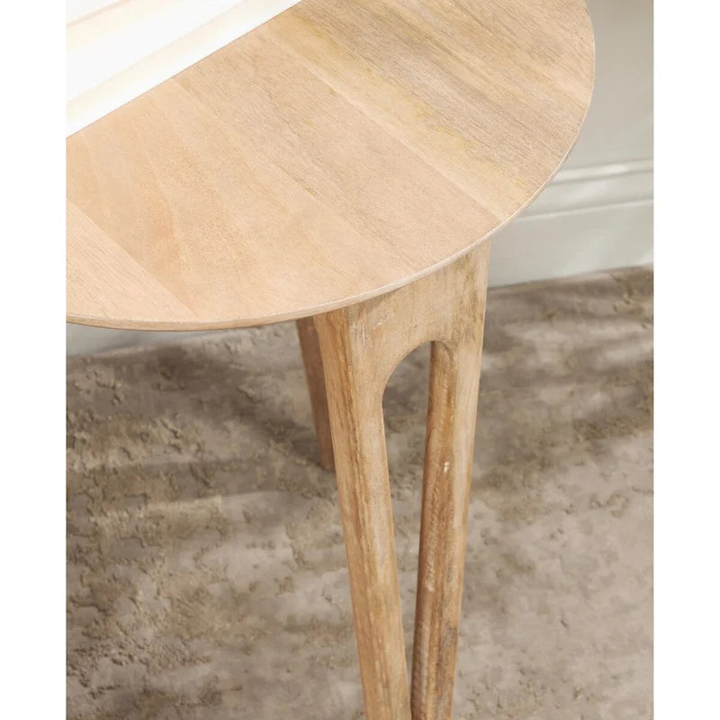 Tavolino rotondo con gambe a forcina