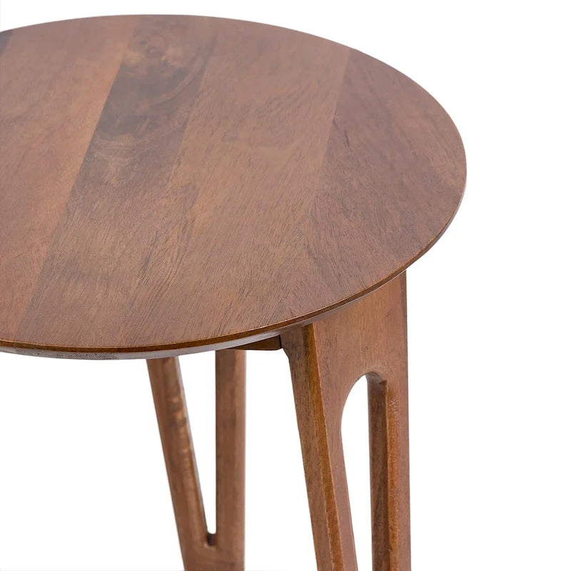 Tavolino rotondo con gambe a forcina