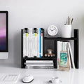 Scaffale organizer da scrivania in legno con vani portaoggetti