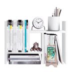 Scaffale organizer da scrivania in legno con vani portaoggetti