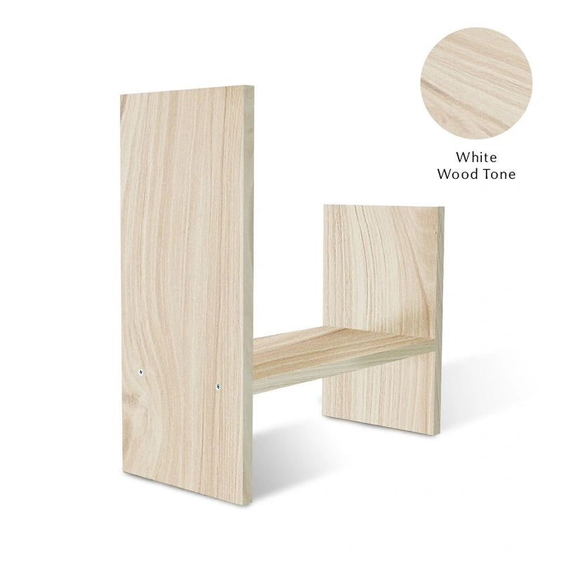 Scaffale organizer da scrivania in legno con vani portaoggetti