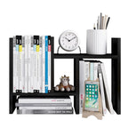 Scaffale organizer da scrivania in legno con vani portaoggetti