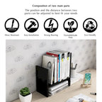 Scaffale organizer da scrivania in legno con vani portaoggetti