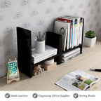 Scaffale organizer da scrivania in legno con vani portaoggetti