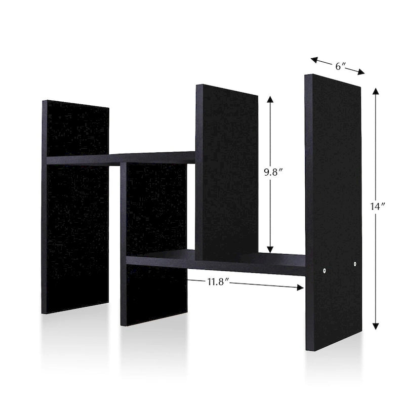 Scaffale organizer da scrivania in legno con vani portaoggetti