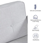 Divano Letto Futon Convertibile con Memory Foam – Schienale Regolabile, Similpelle, 173 cm