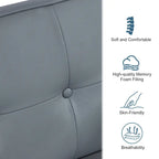 Divano Letto Futon Convertibile con Memory Foam – Schienale Regolabile, Similpelle, 173 cm