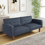 Divano Letto Futon Convertibile con Memory Foam – Schienale Regolabile, Similpelle, 173 cm