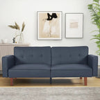 Divano Letto Futon Convertibile con Memory Foam – Schienale Regolabile, Similpelle, 173 cm
