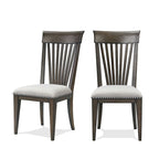Sedie da pranzo imbottite con borchie decorative, set da 2