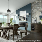 Sedie da pranzo imbottite con borchie decorative, set da 2